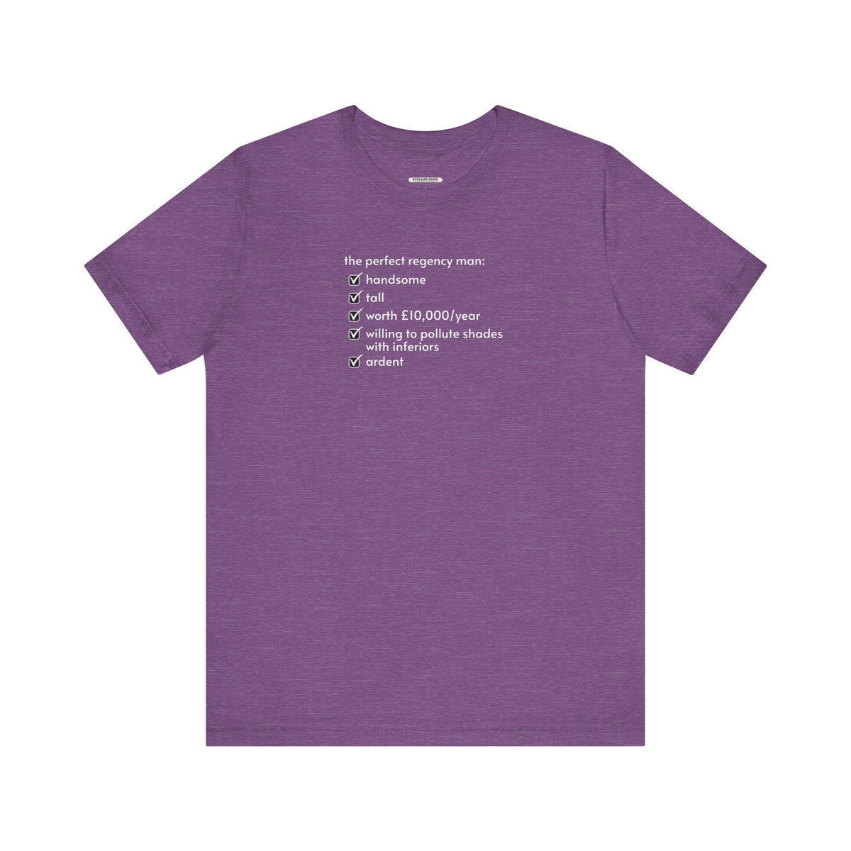 The Perfect Regency Man Checklist T-Shirt (Jane Austen) product image 10