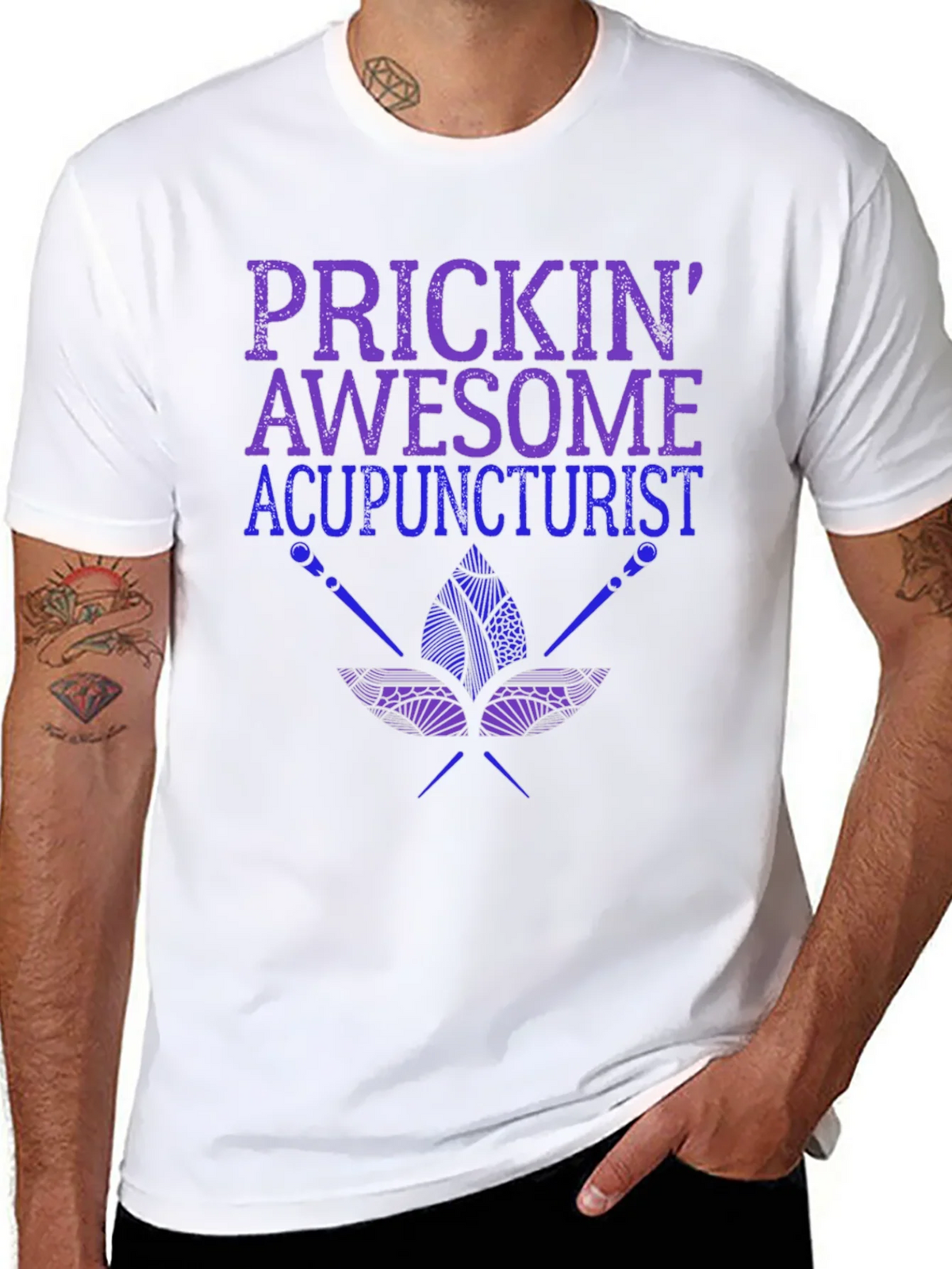 Prickin Awesome Acupuncturist T-Shirt product image 6