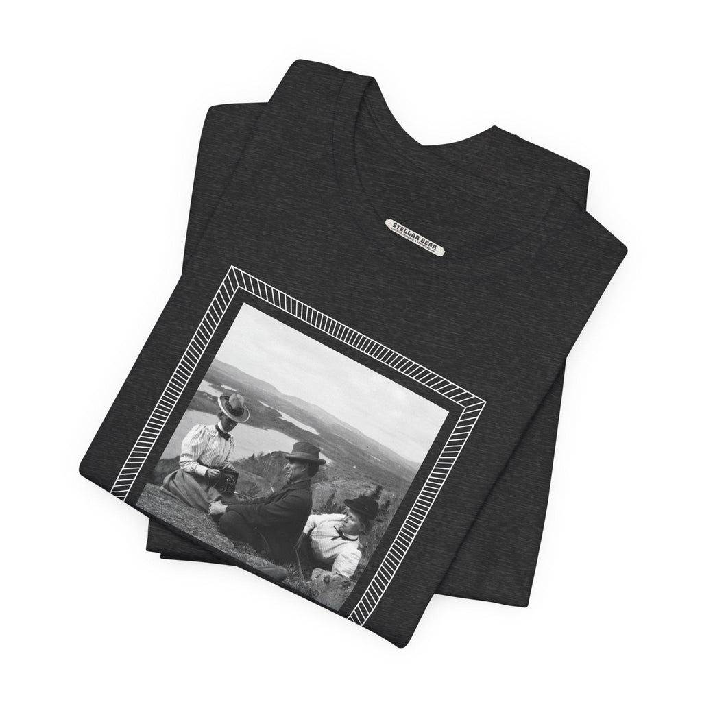 Friends on a Hill with a Camera 1899 Vintage Graphic T-Shirt product image 2