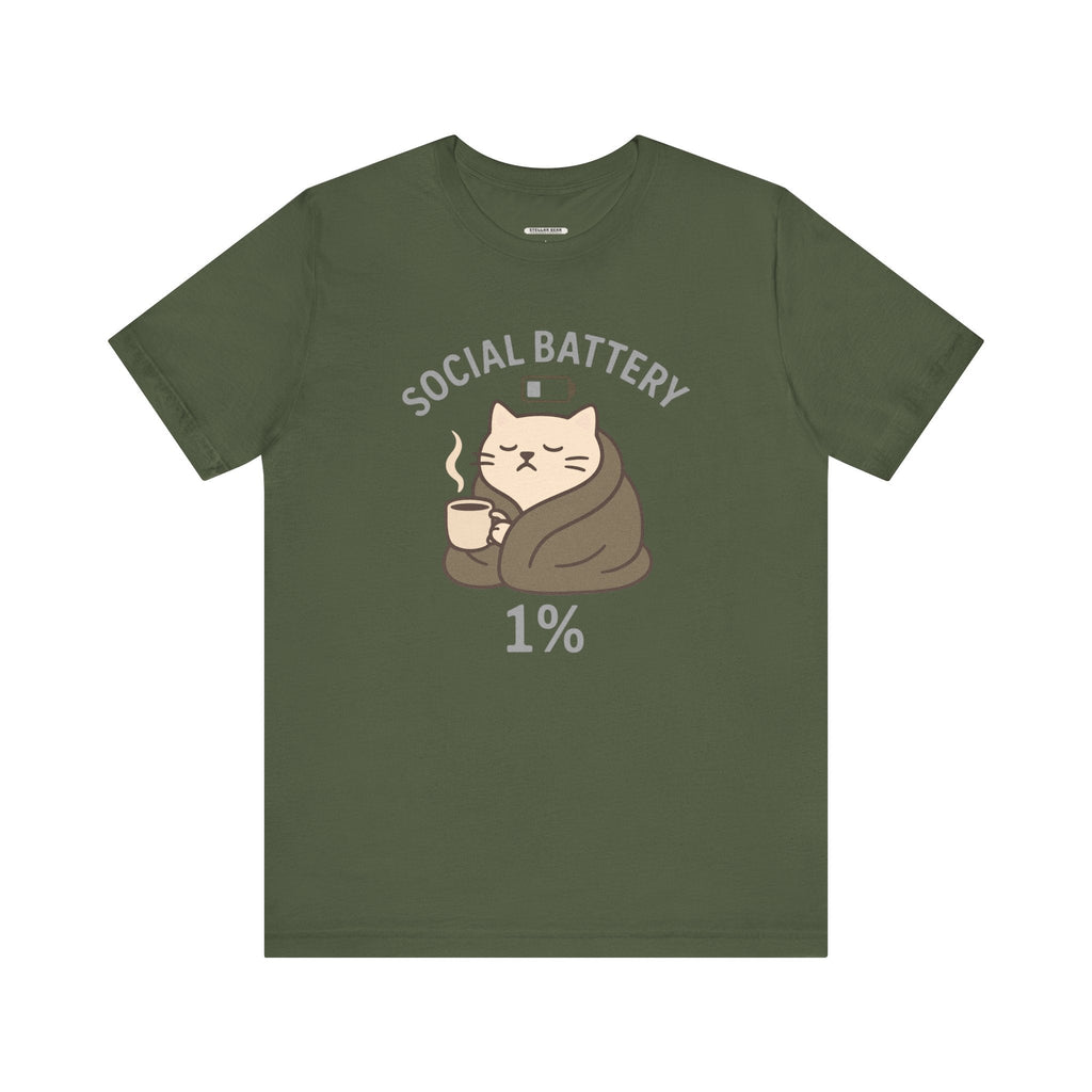 Social Battery 1% Cat Graphic T-Shirt product image 7