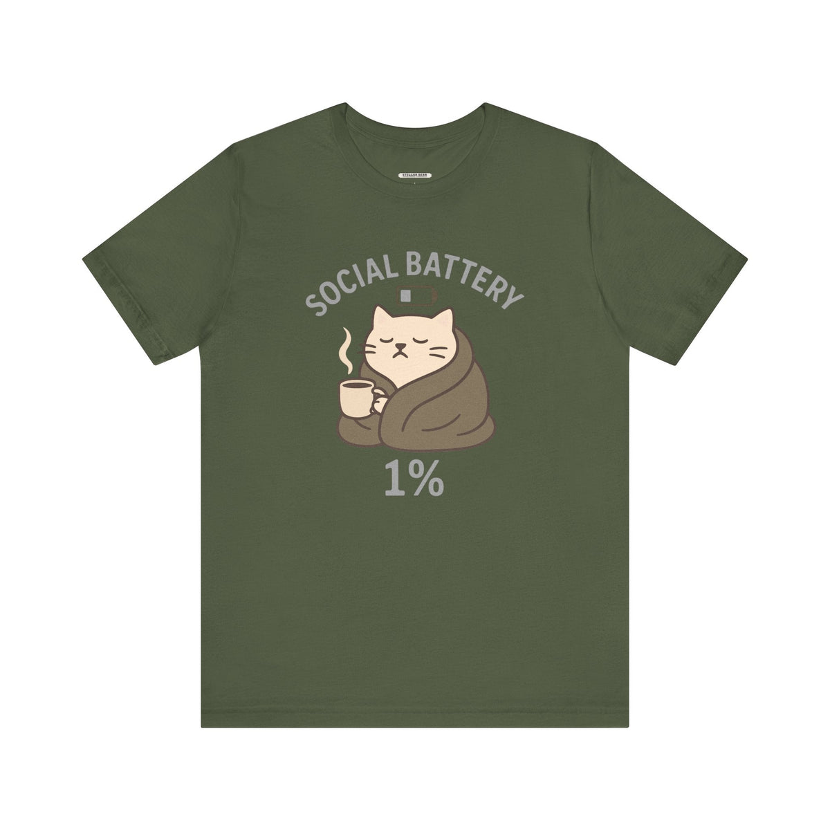 Social Battery 1% Cat Graphic T-Shirt product image 7
