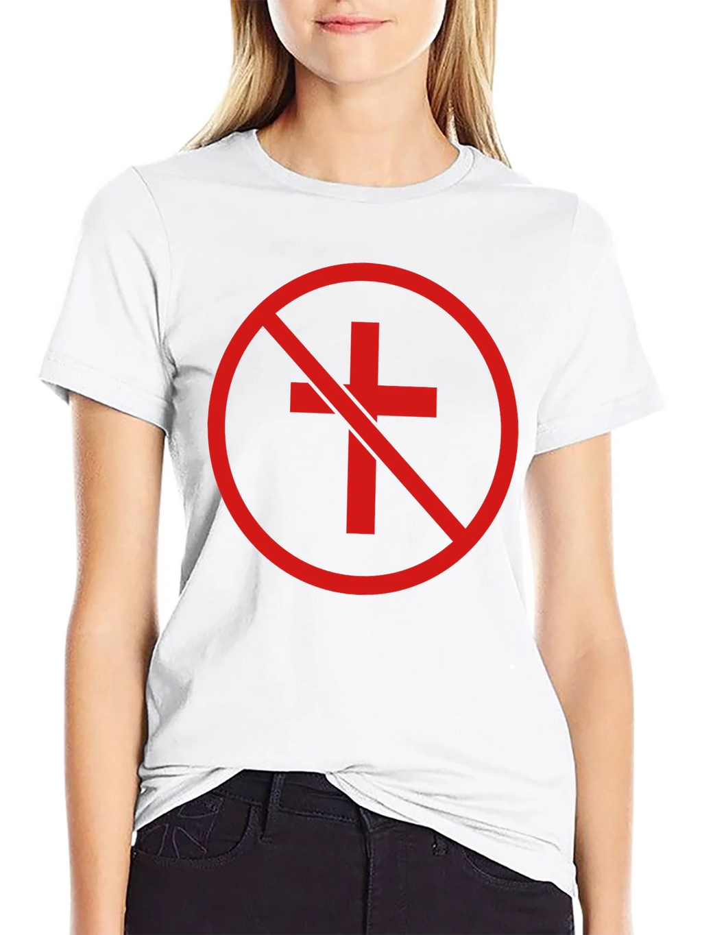 Anti-Christian Cross T-Shirt - Atheist Symbol product image 8