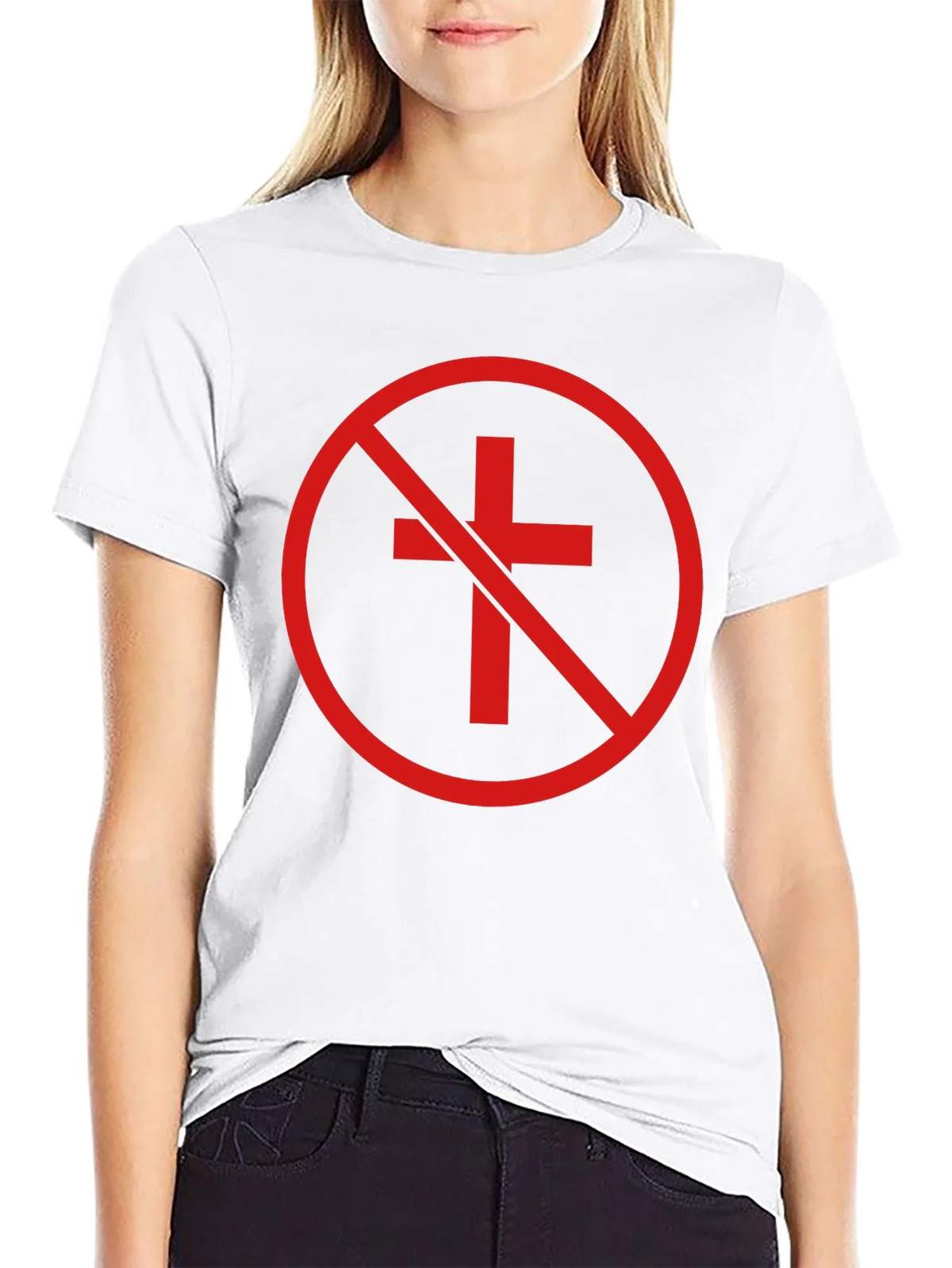 Anti-Christian Cross T-Shirt - Atheist Symbol product image 8