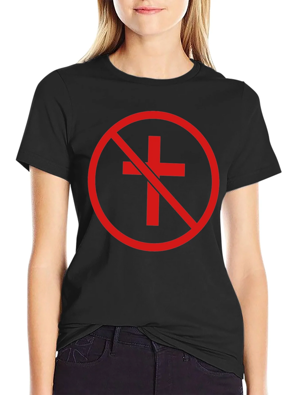 Anti-Christian Cross T-Shirt - Atheist Symbol product image 2