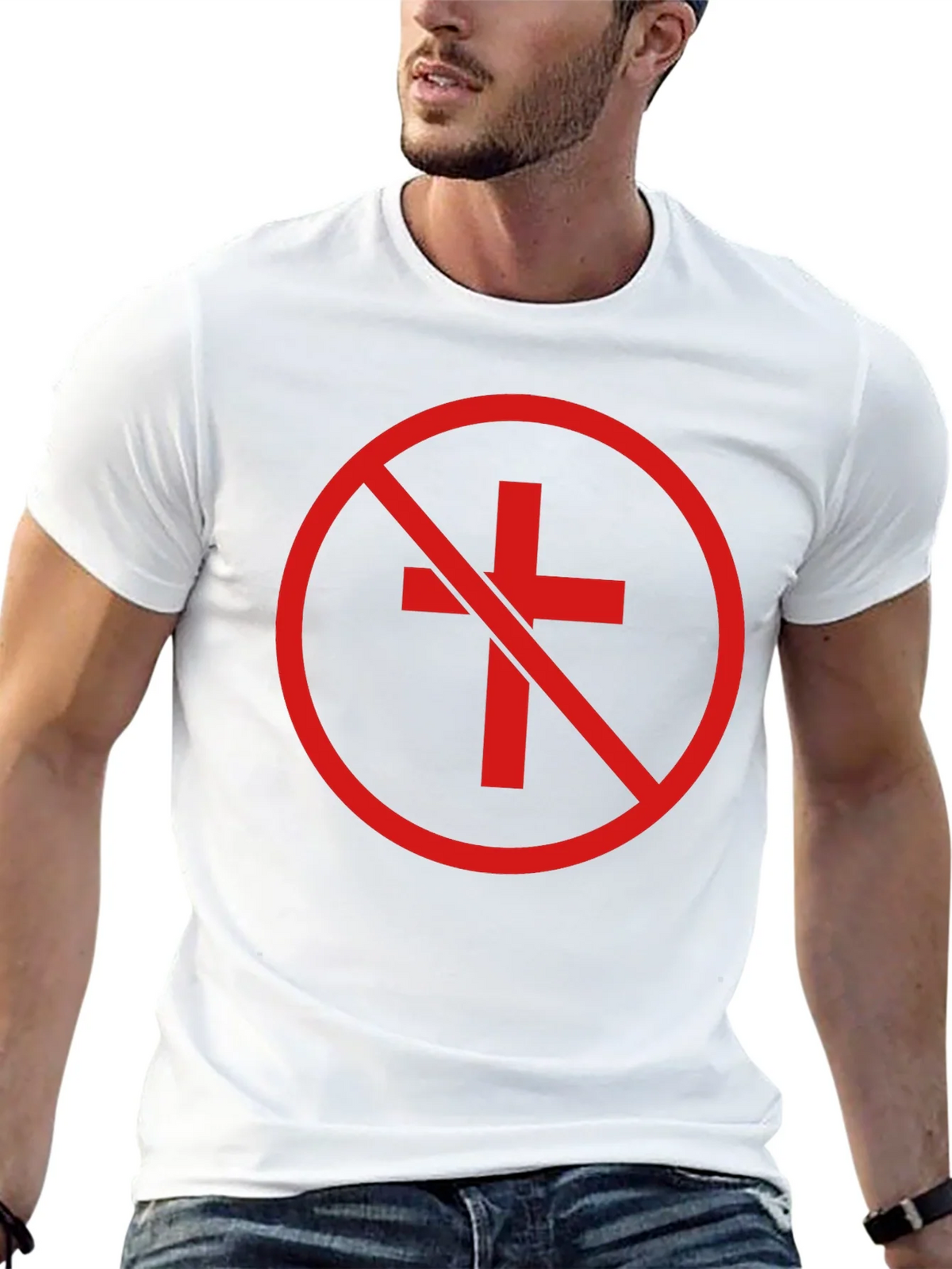 Anti-Christian Cross T-Shirt - Atheist Symbol product image 11