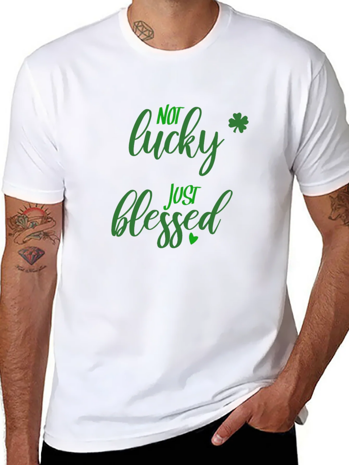 Not Lucky Just Blessed St. Patricks Day Black T-Shirt product image 7