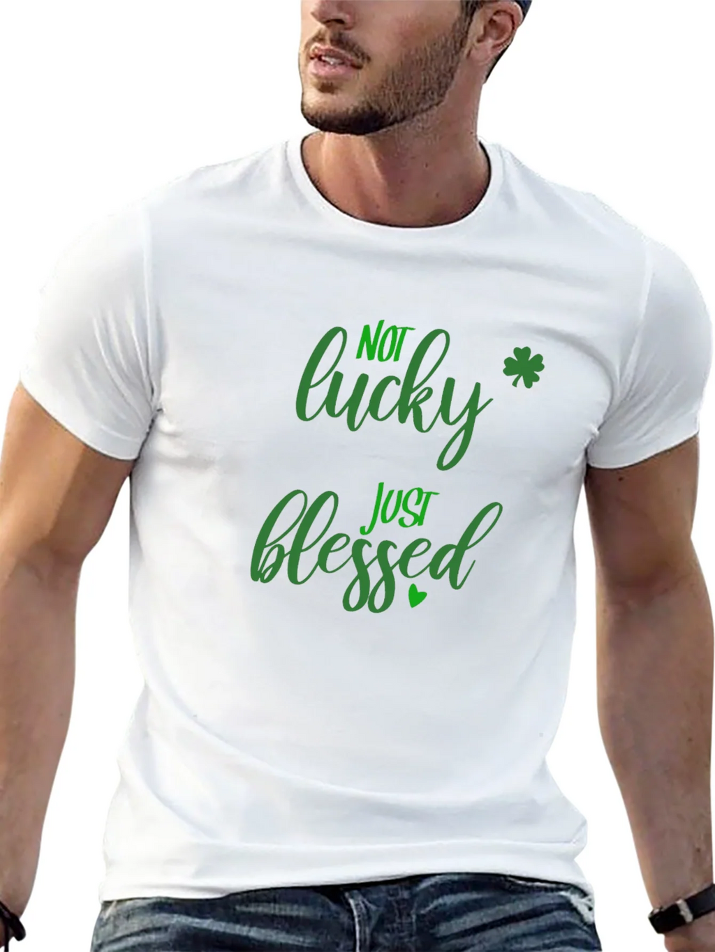 Not Lucky Just Blessed St. Patricks Day Black T-Shirt product image 12