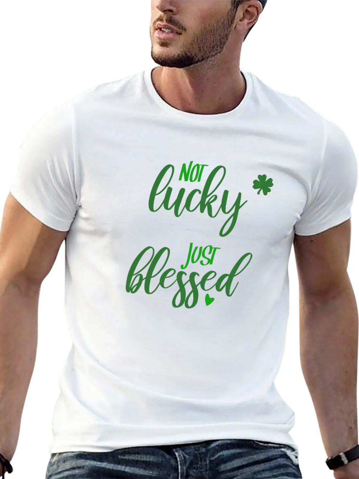 Not Lucky Just Blessed St. Patricks Day Black T-Shirt product image 12