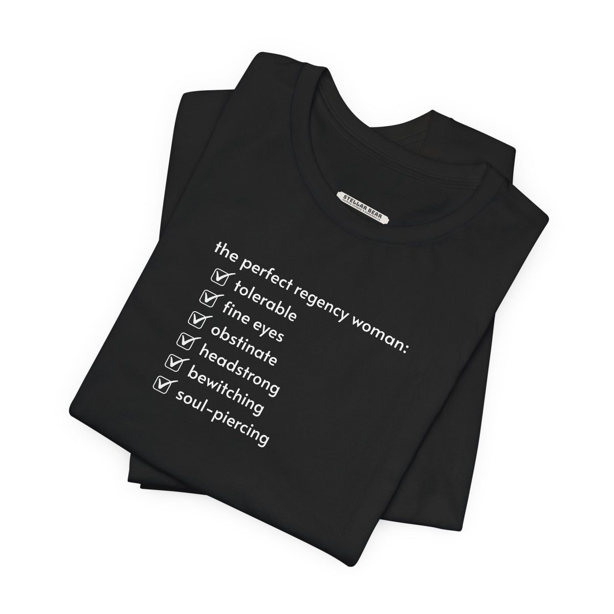 The Perfect Regency Woman Checklist T-Shirt (Jane Austen) product image 3