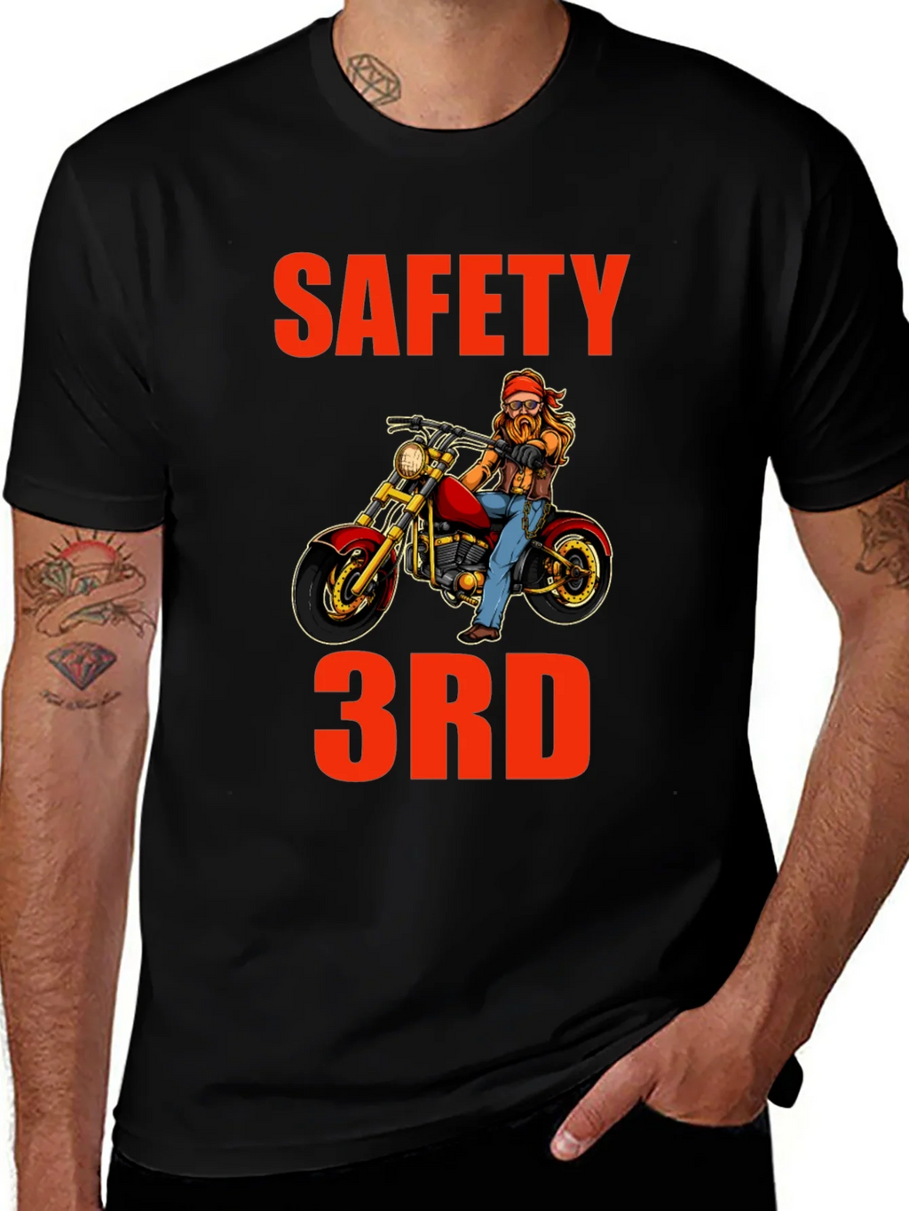 Safety 3rd Motorcycle T-Shirt - Funny Biker Tee product image 1