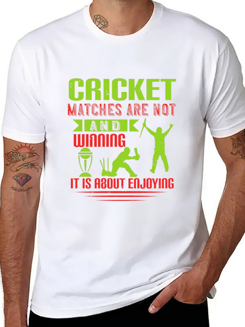 Cricket Matches Enjoying T-Shirt product image 7