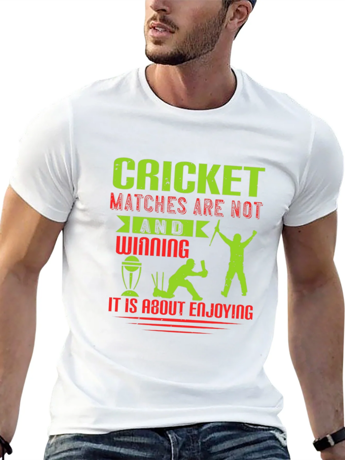 Cricket Matches Enjoying T-Shirt product image 11
