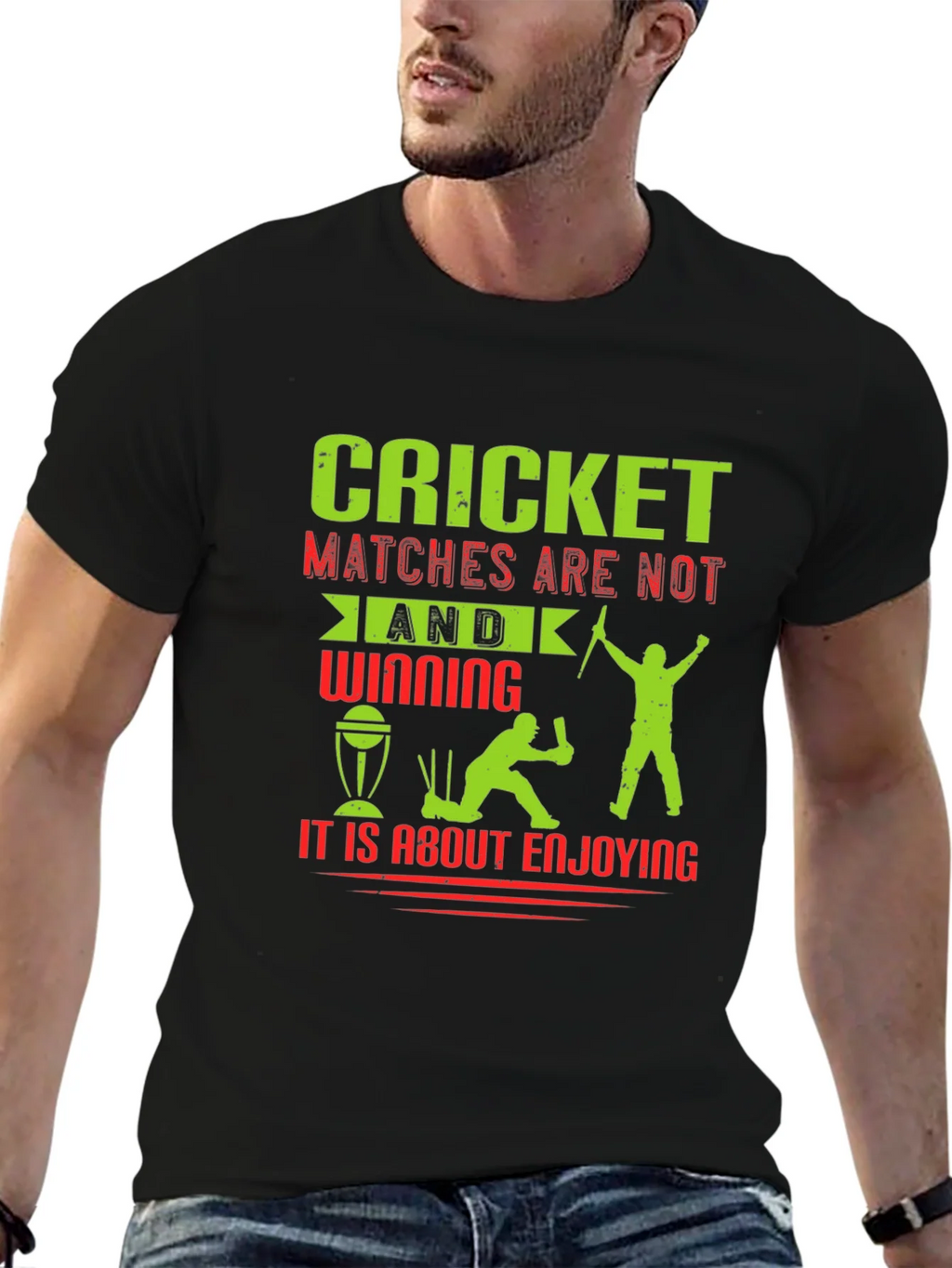 Cricket Matches Enjoying T-Shirt product image 6