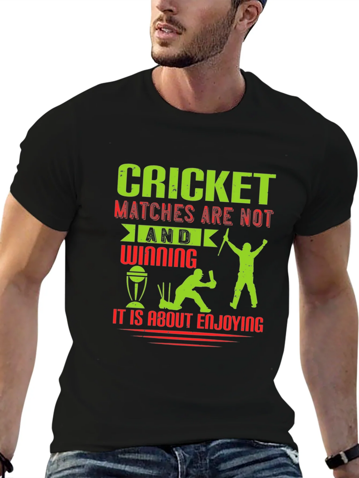 Cricket Matches Enjoying T-Shirt product image 6