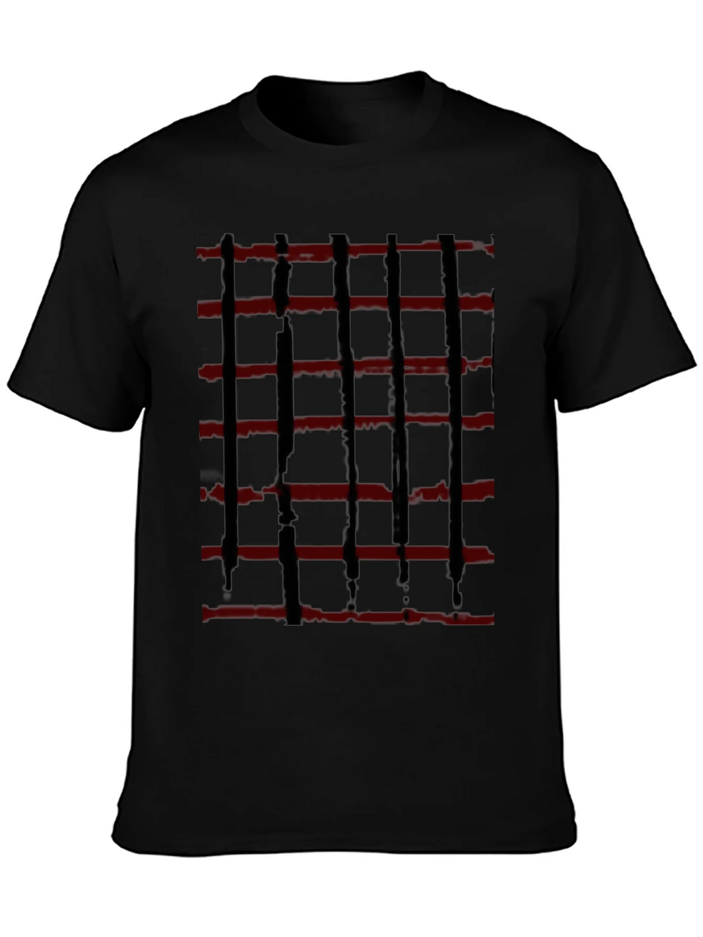 Abstract Red and Black Striped Graphic Tee product image 3