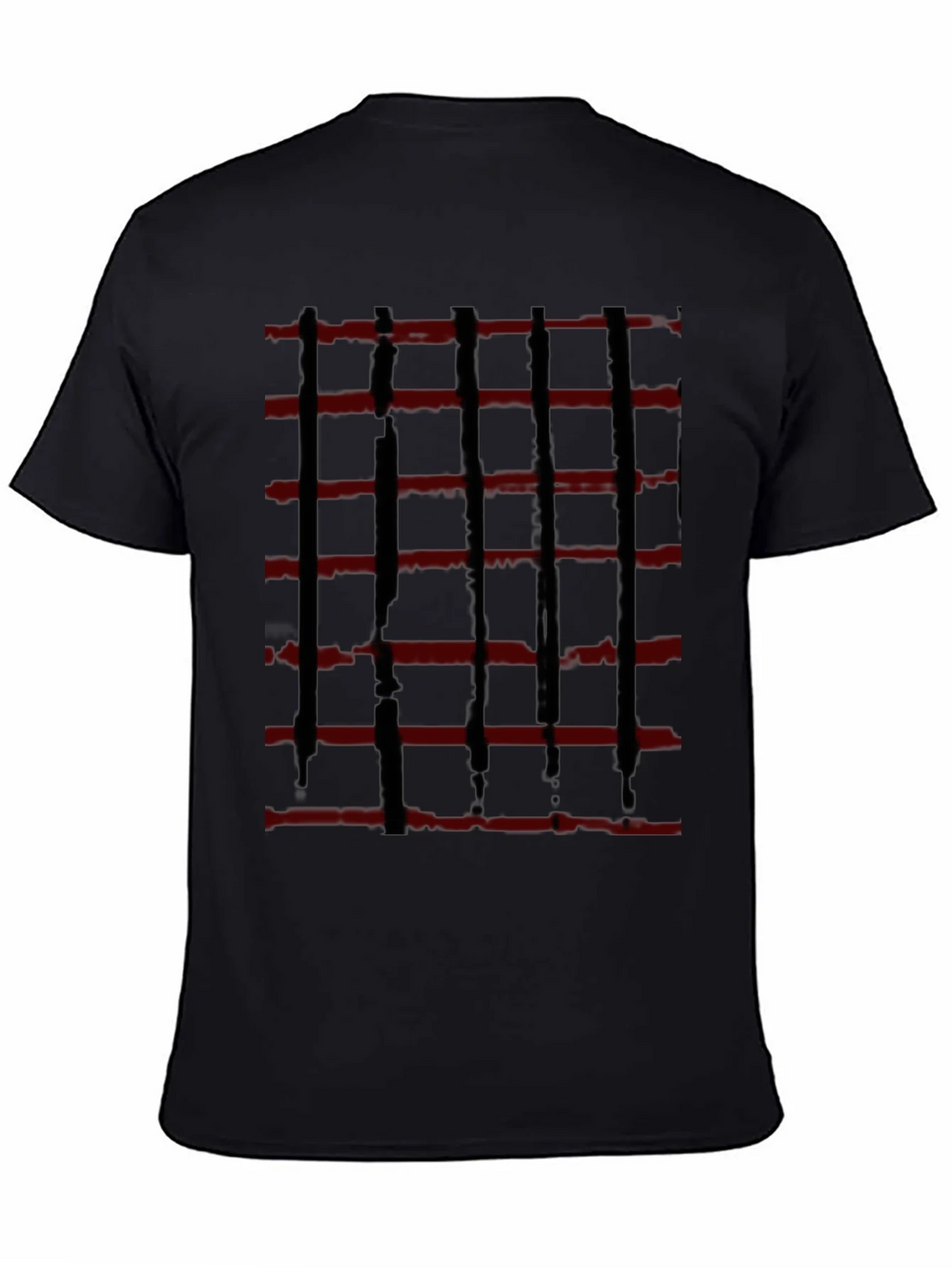 Abstract Red and Black Striped Graphic Tee product image 4