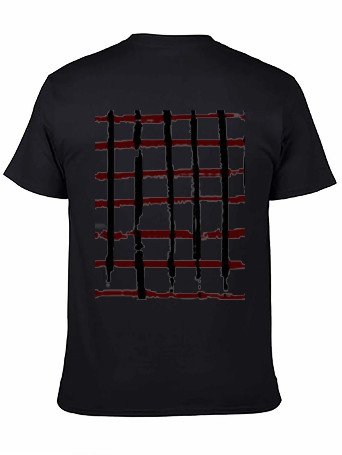 Abstract Red and Black Striped Graphic Tee product image 4