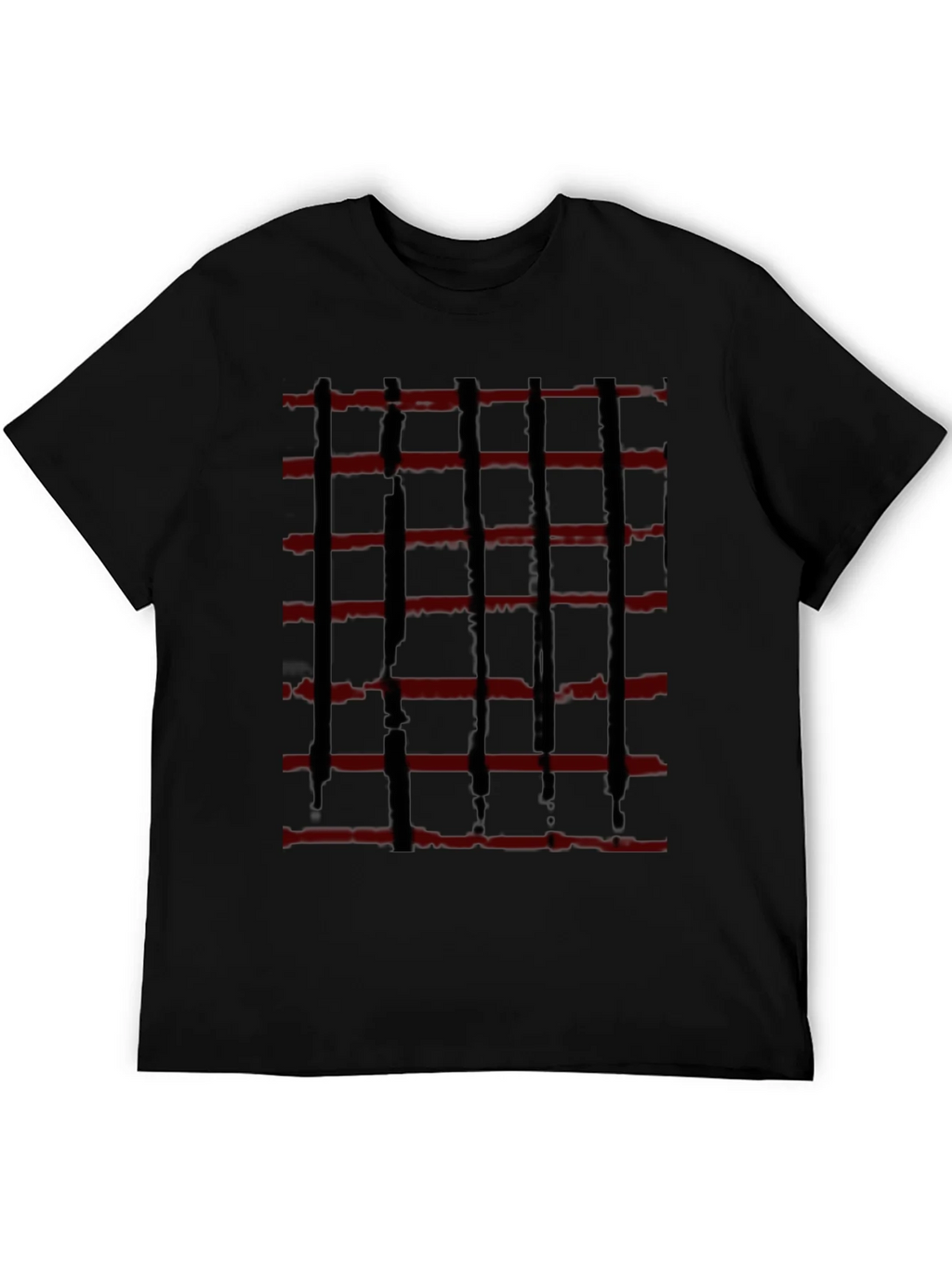 Abstract Red and Black Striped Graphic Tee product image 5