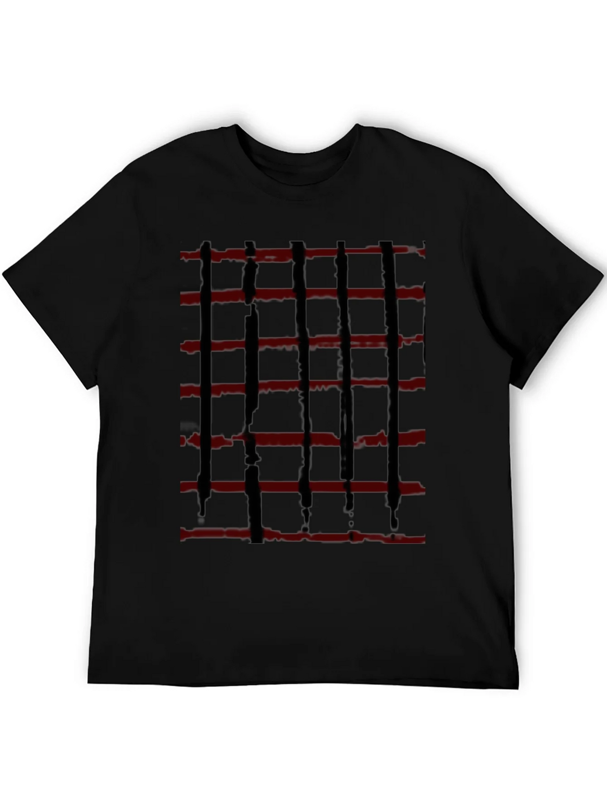 Abstract Red and Black Striped Graphic Tee product image 5