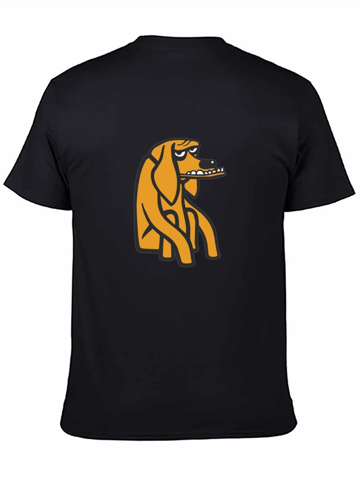 Black T-Shirt with Cartoon Dog Graphic product image 4