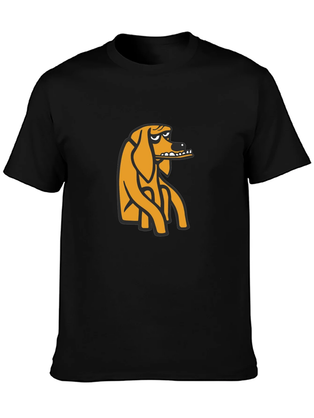Black T-Shirt with Cartoon Dog Graphic product image 3