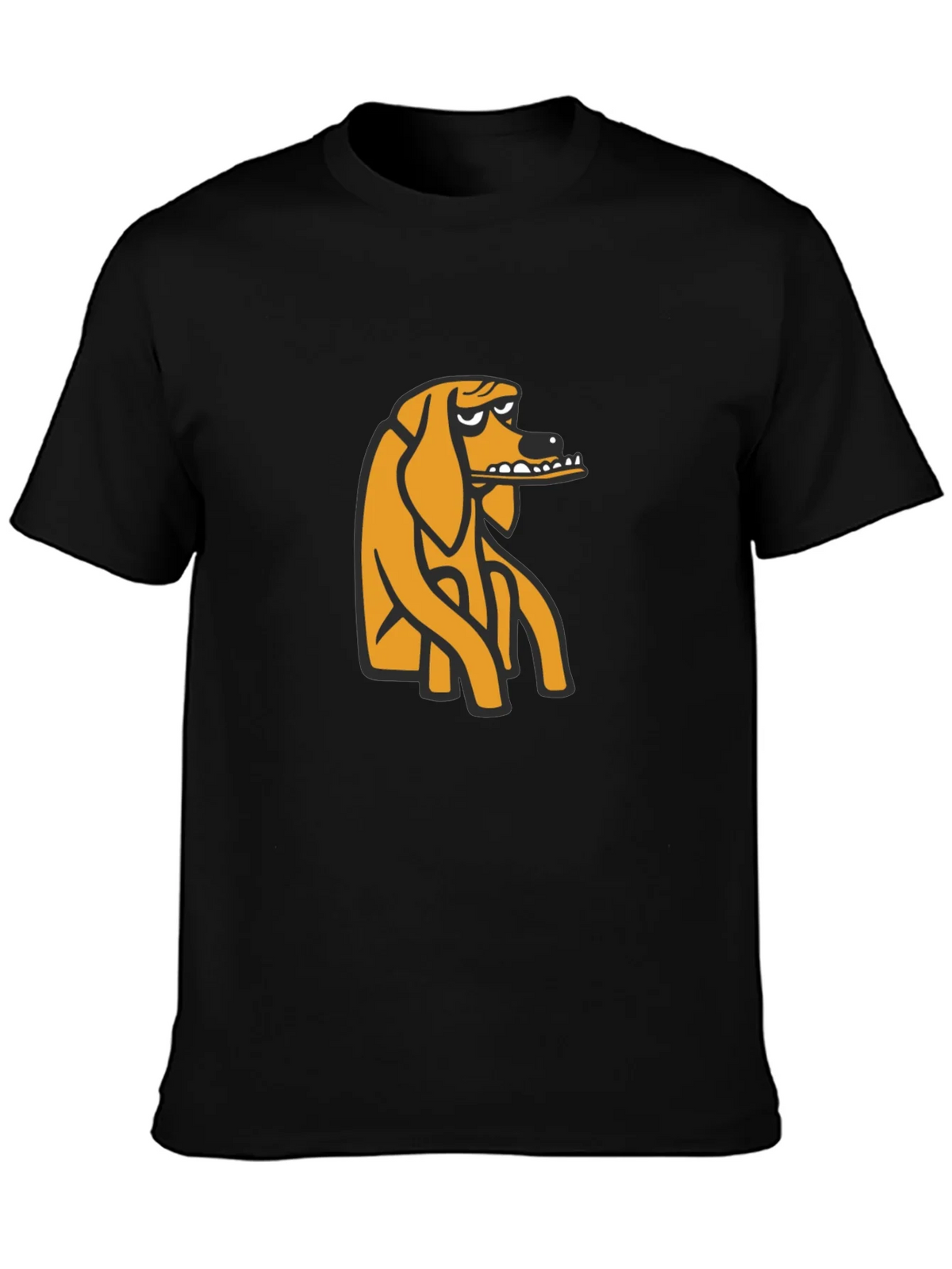 Black T-Shirt with Cartoon Dog Graphic product image 3