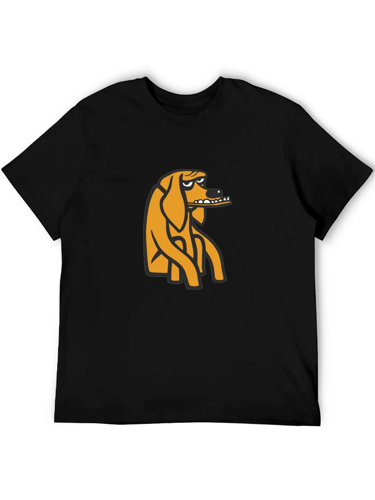 Black T-Shirt with Cartoon Dog Graphic product image 5