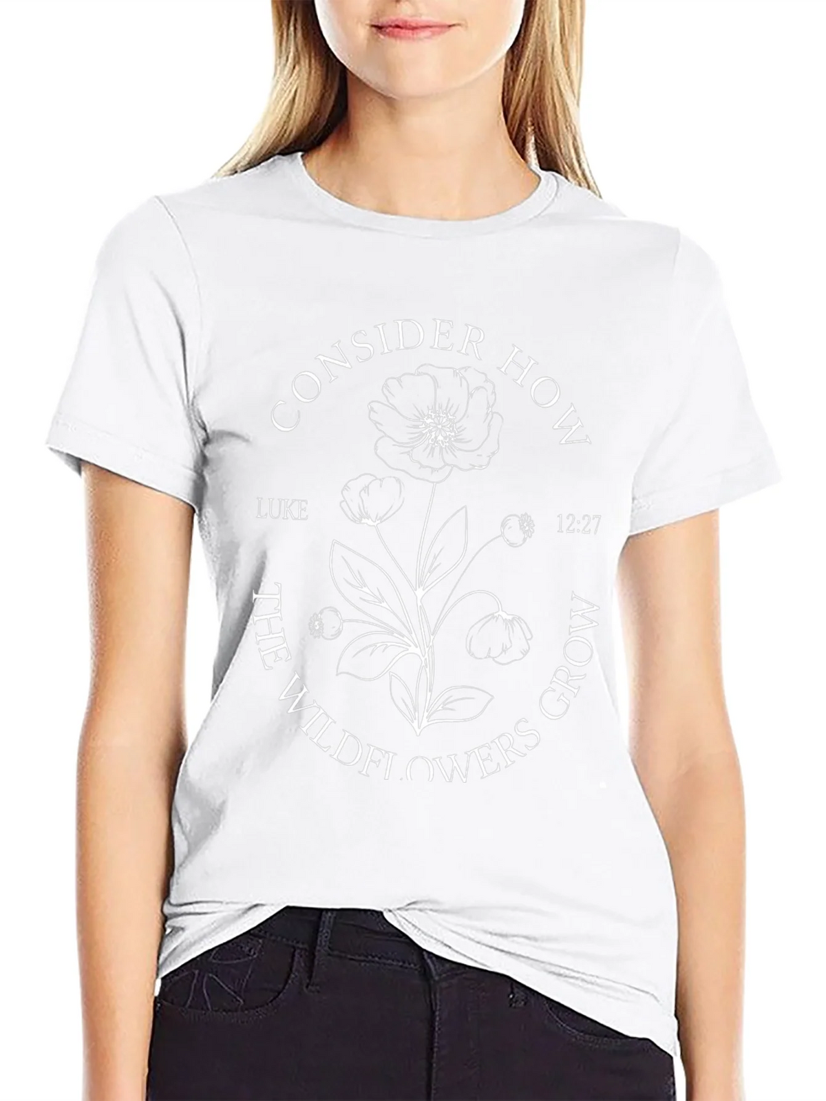 Consider How The Wildflowers Grow Black T-Shirt product image 6