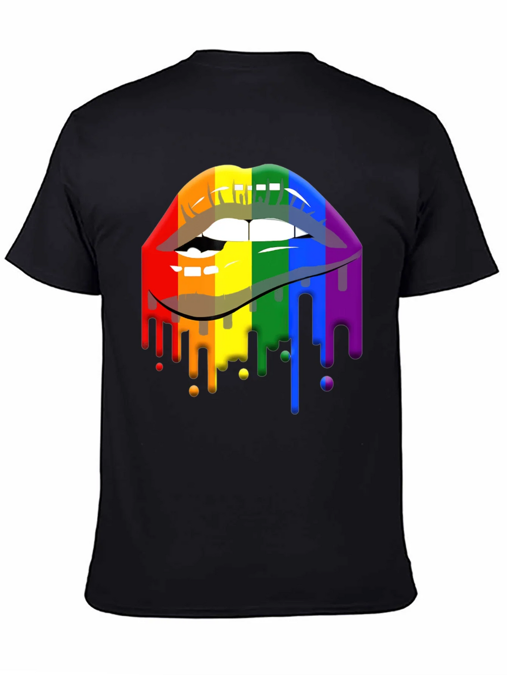 Pride Lips Graphic Tee - Rainbow Drip Design product image 4