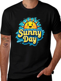 Sunny Day Graphic T-Shirt - Black Cotton Tee product image 1