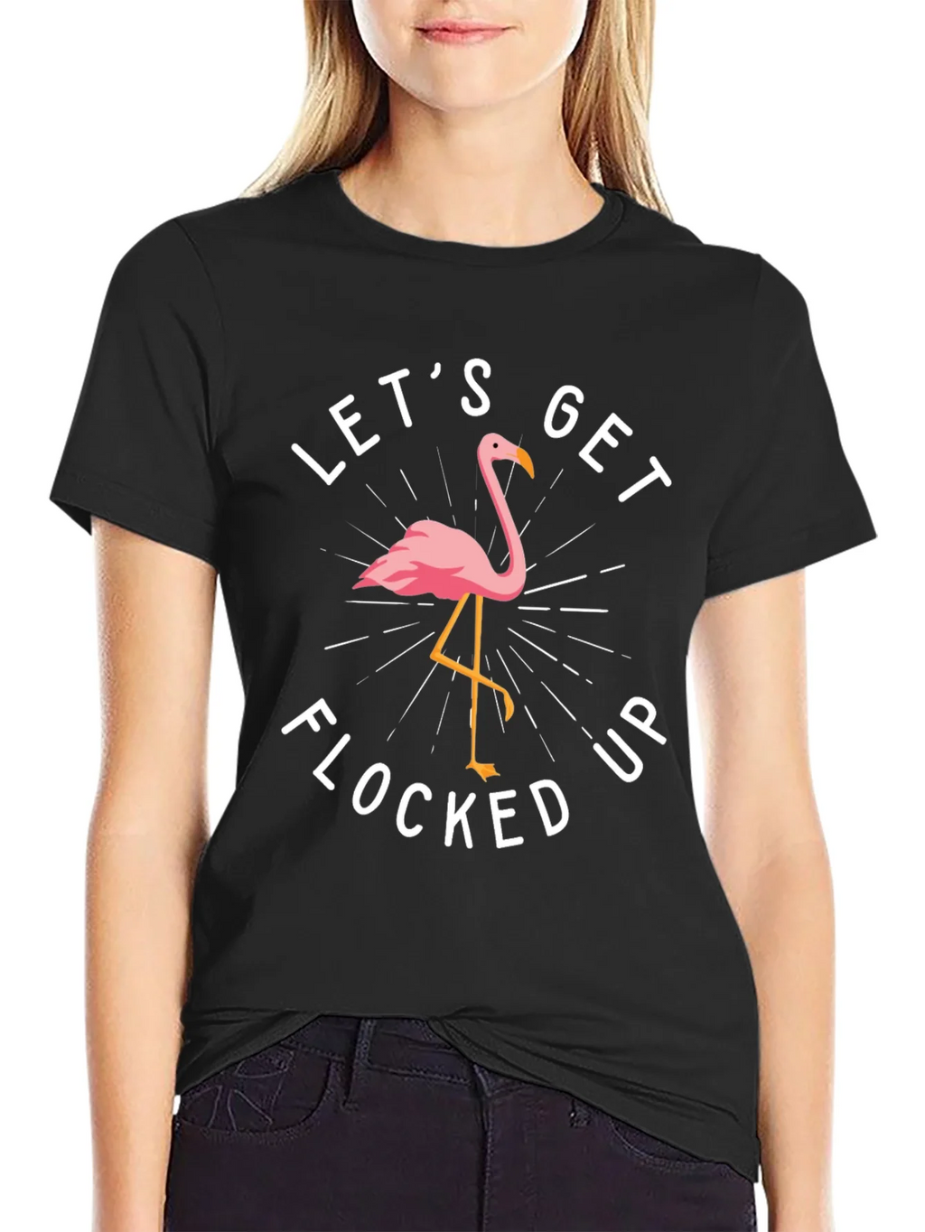 Lets Get Flocked Up Flamingo Graphic T-Shirt product image 2