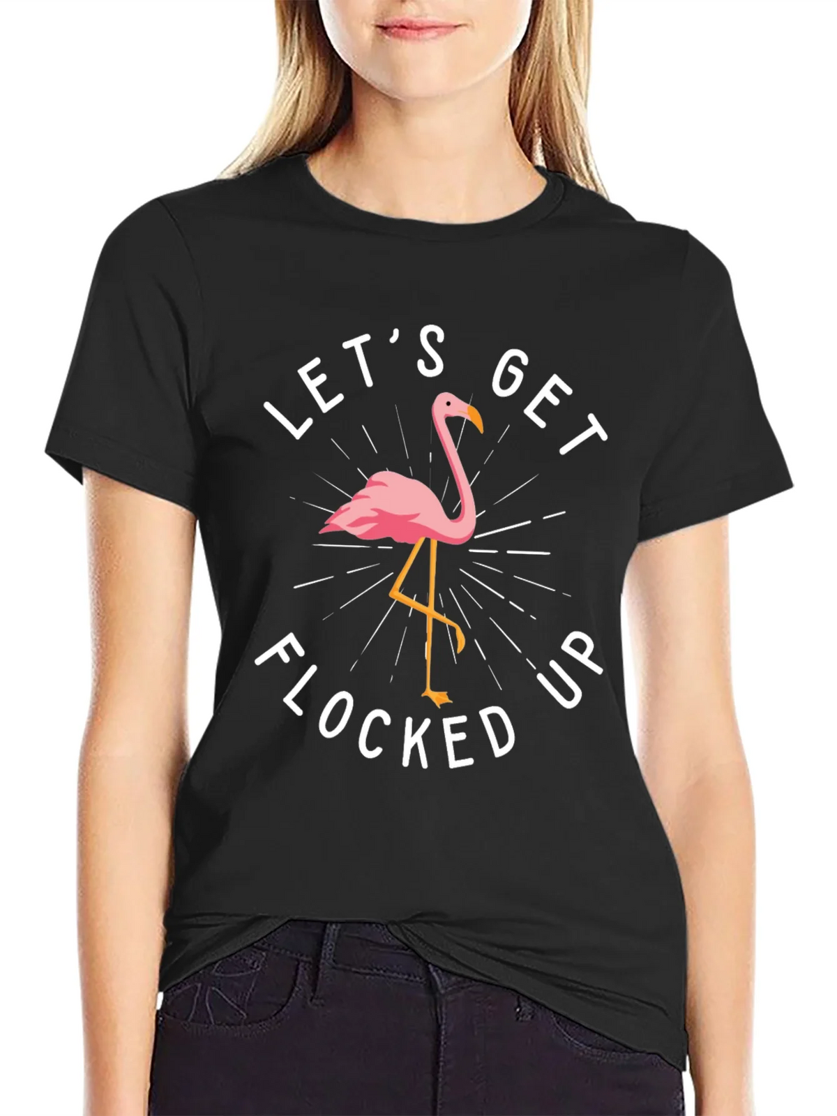 Lets Get Flocked Up Flamingo Graphic T-Shirt product image 2