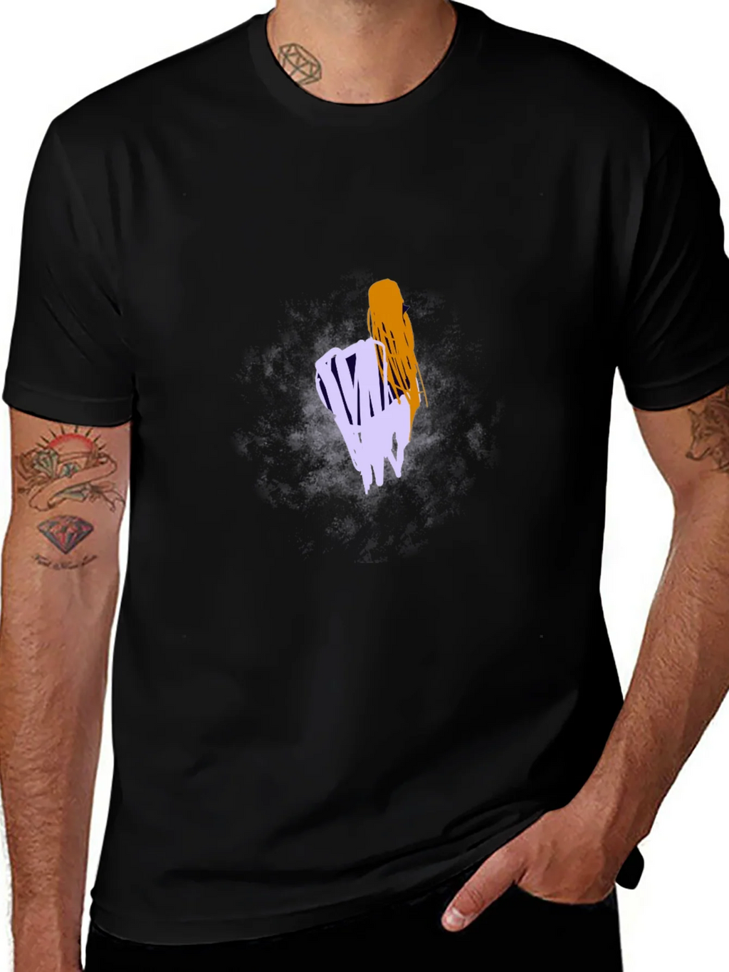Abstract Graphic Tee - Casual Black T-Shirt product image 1