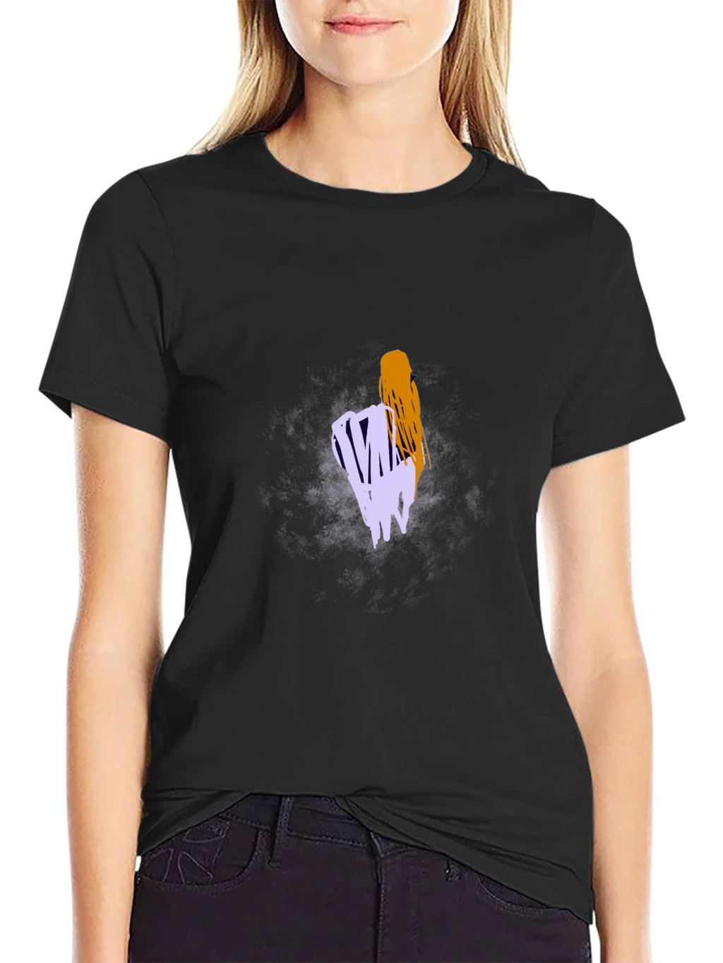 Abstract Graphic Tee - Casual Black T-Shirt product image 2