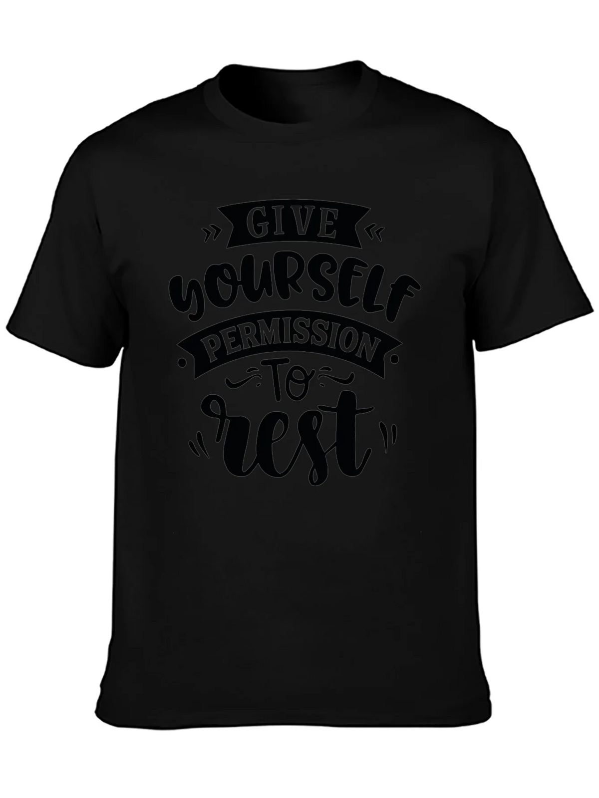 Give Yourself Permission To Rest Black T-Shirt product image 3