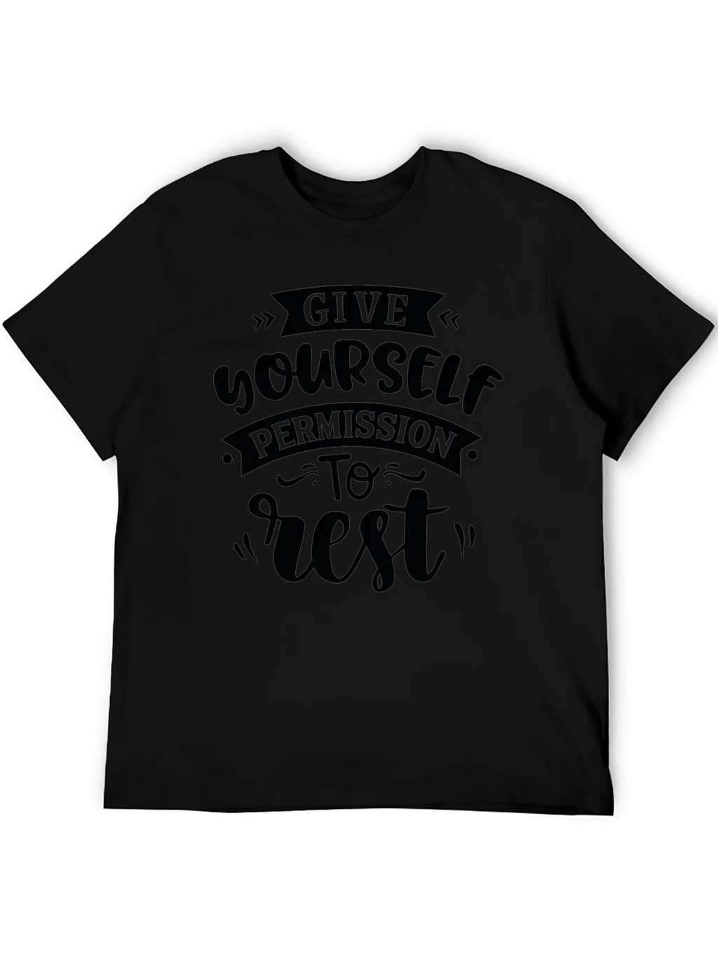 Give Yourself Permission To Rest Black T-Shirt product image 5