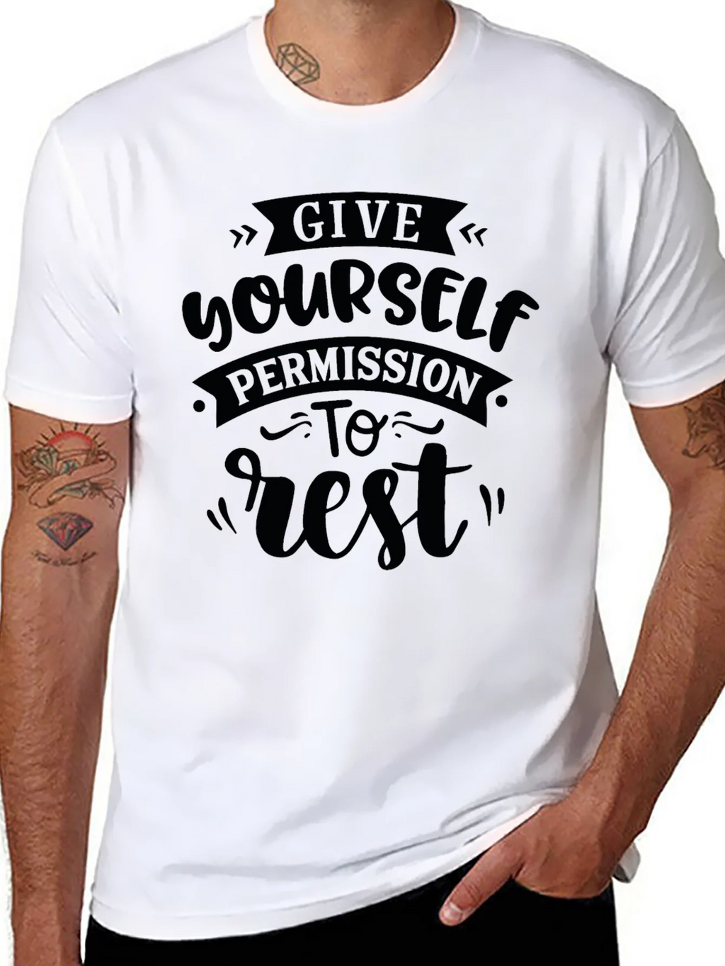 Give Yourself Permission To Rest Black T-Shirt product image 7