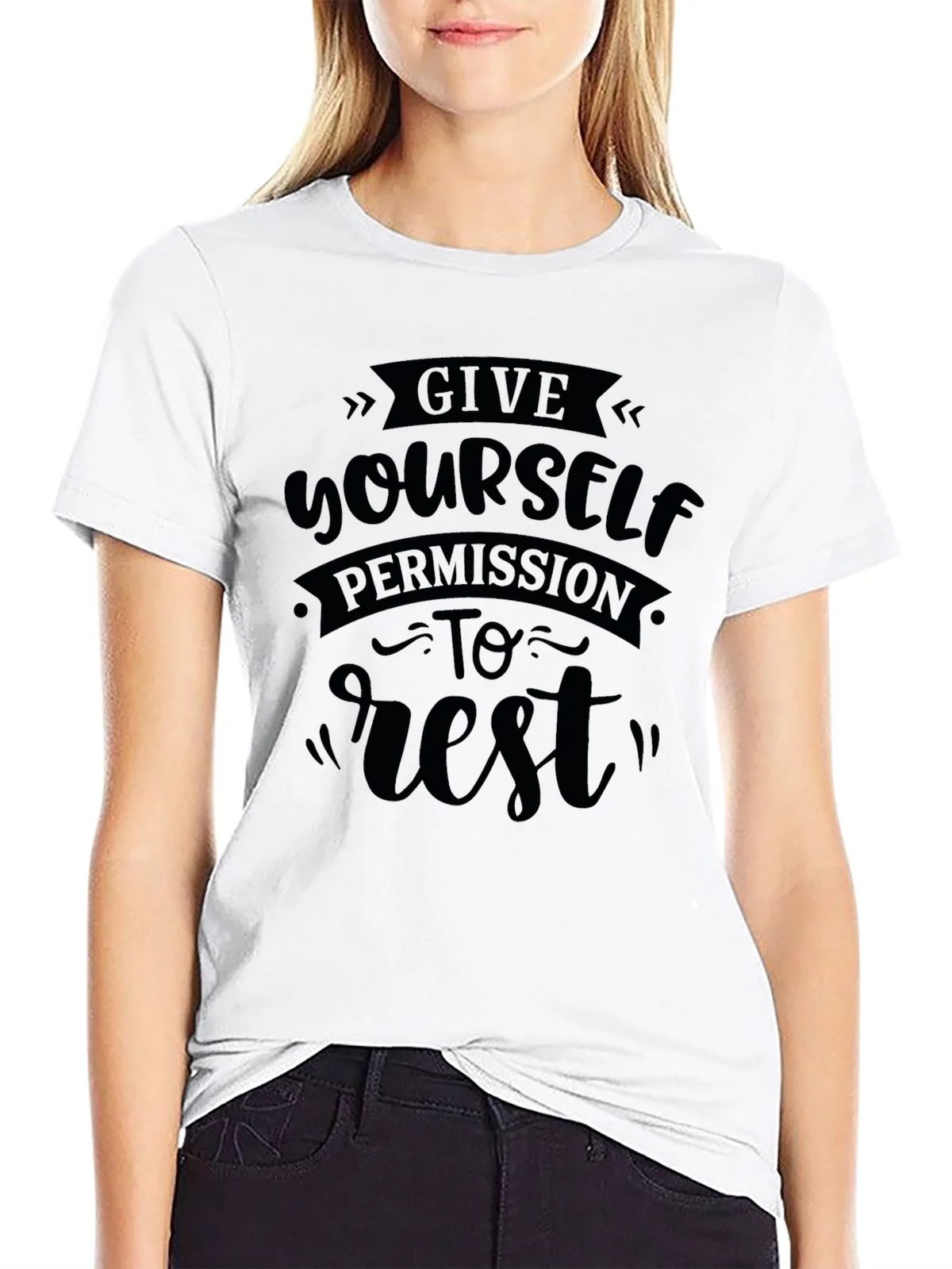 Give Yourself Permission To Rest Black T-Shirt product image 8