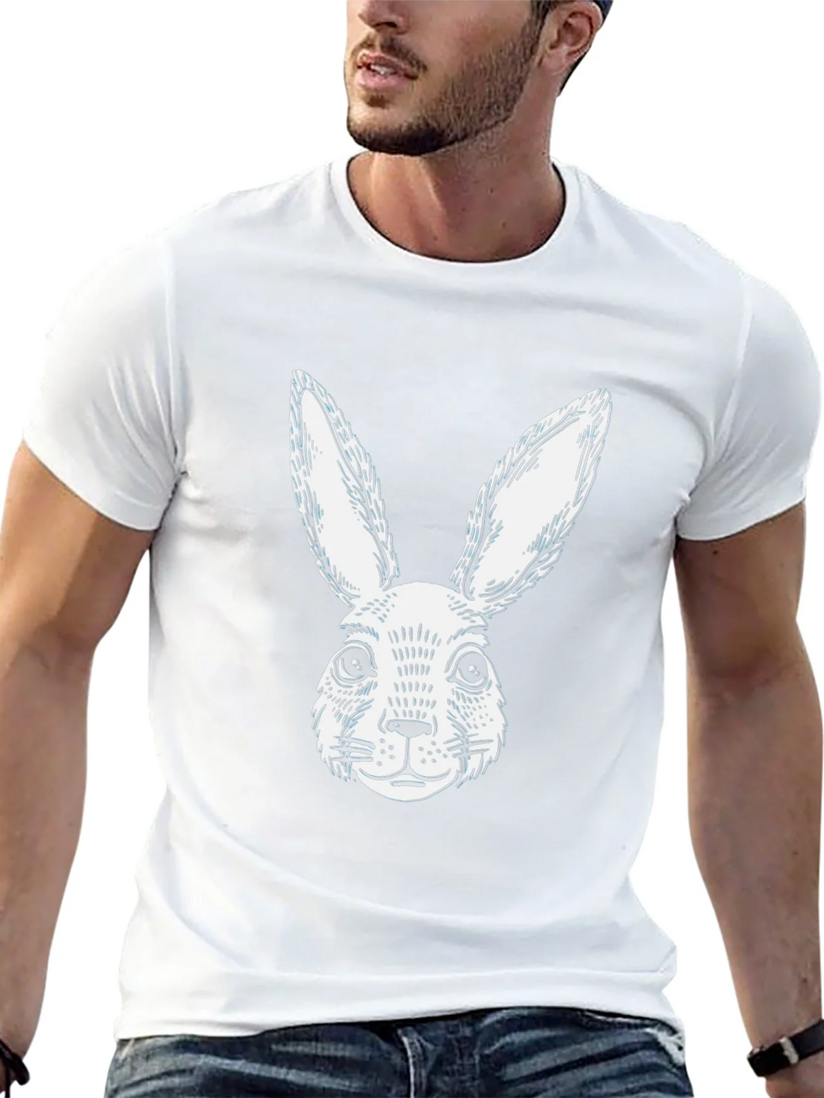 Black Rabbit Graphic T-Shirt | Casual Cotton Tee product image 12