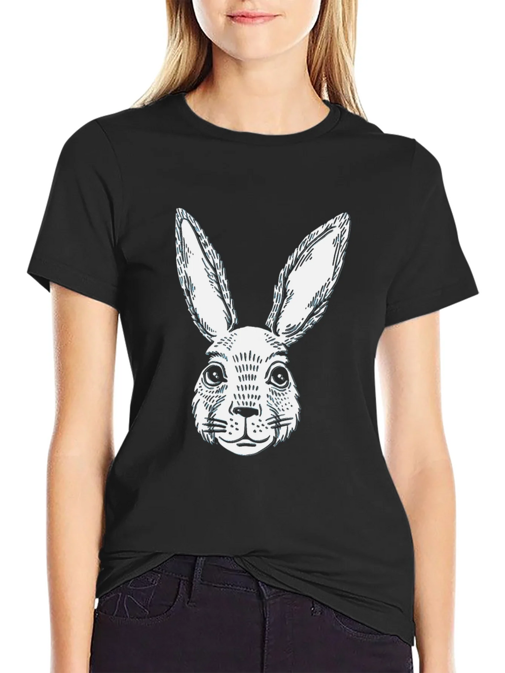 Black Rabbit Graphic T-Shirt | Casual Cotton Tee product image 2