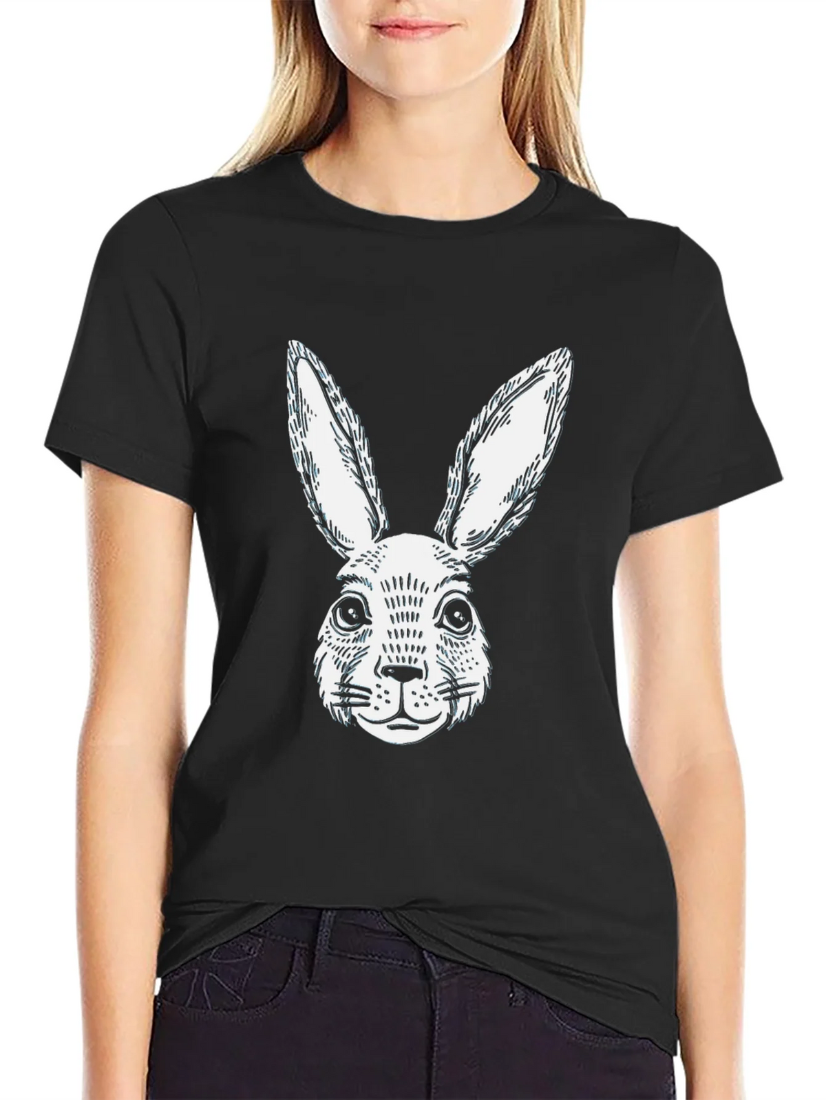 Black Rabbit Graphic T-Shirt | Casual Cotton Tee product image 2