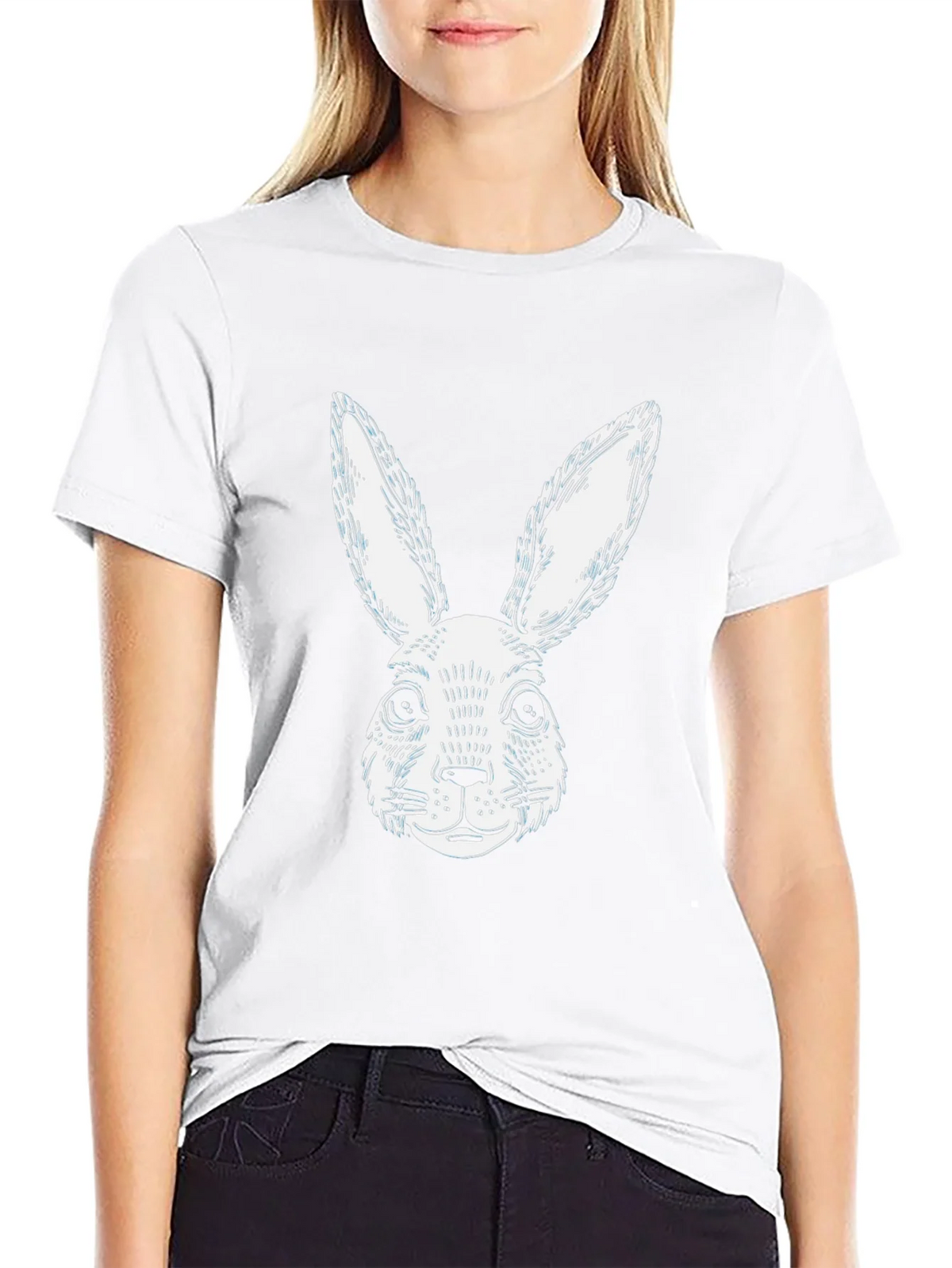 Black Rabbit Graphic T-Shirt | Casual Cotton Tee product image 8
