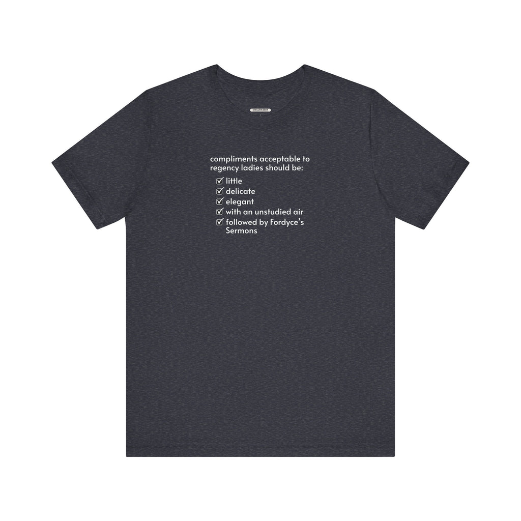 Compliments Acceptable to Regency Ladies Checklist T-Shirt product image 12