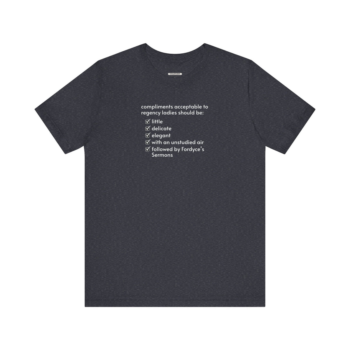 Compliments Acceptable to Regency Ladies Checklist T-Shirt product image 12