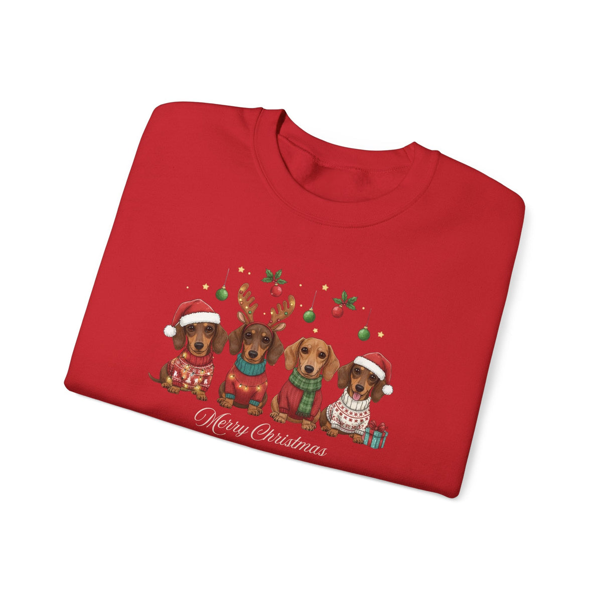 Dachshund Merry Christmas Graphic Sweatshirt product image 3