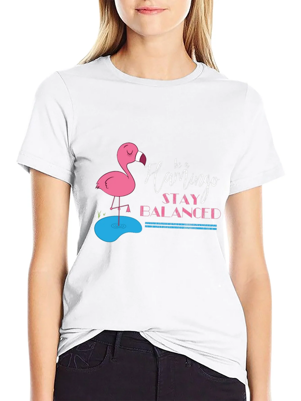 Be a Flamingo Stay Balanced Black T-Shirt product image 4