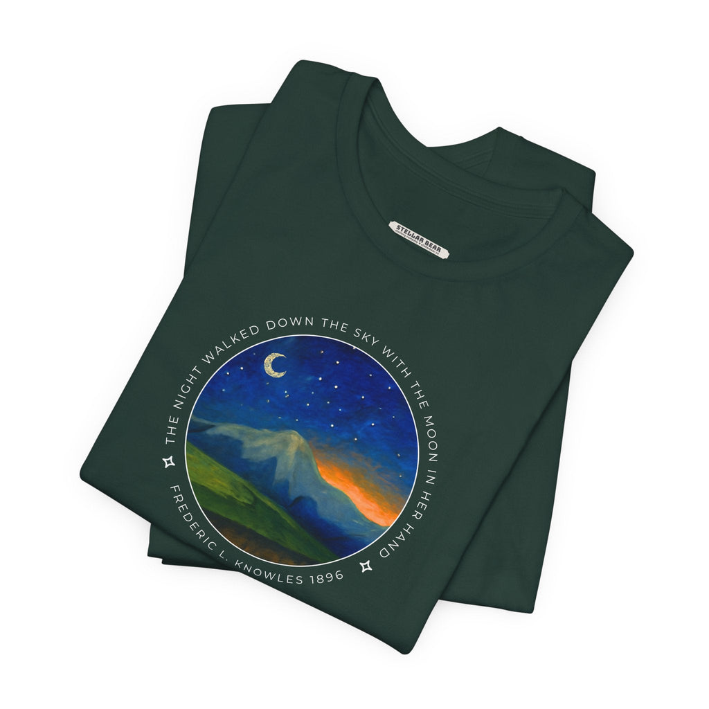 The Night Walked Down Sky Graphic Quote T-Shirt (Fredric L. product image 4