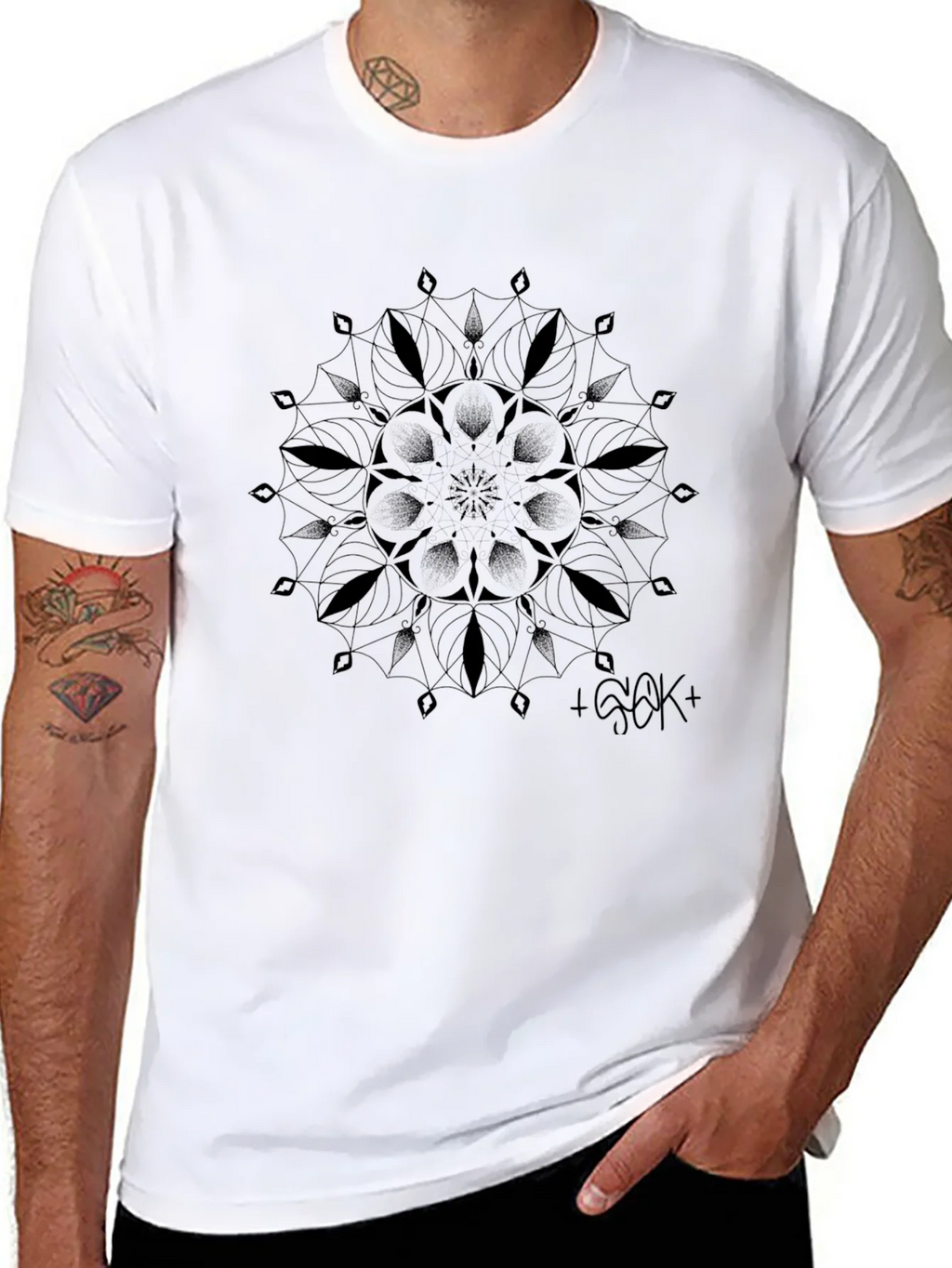 Geometric Mandala Graphic Black T-Shirt product image 6