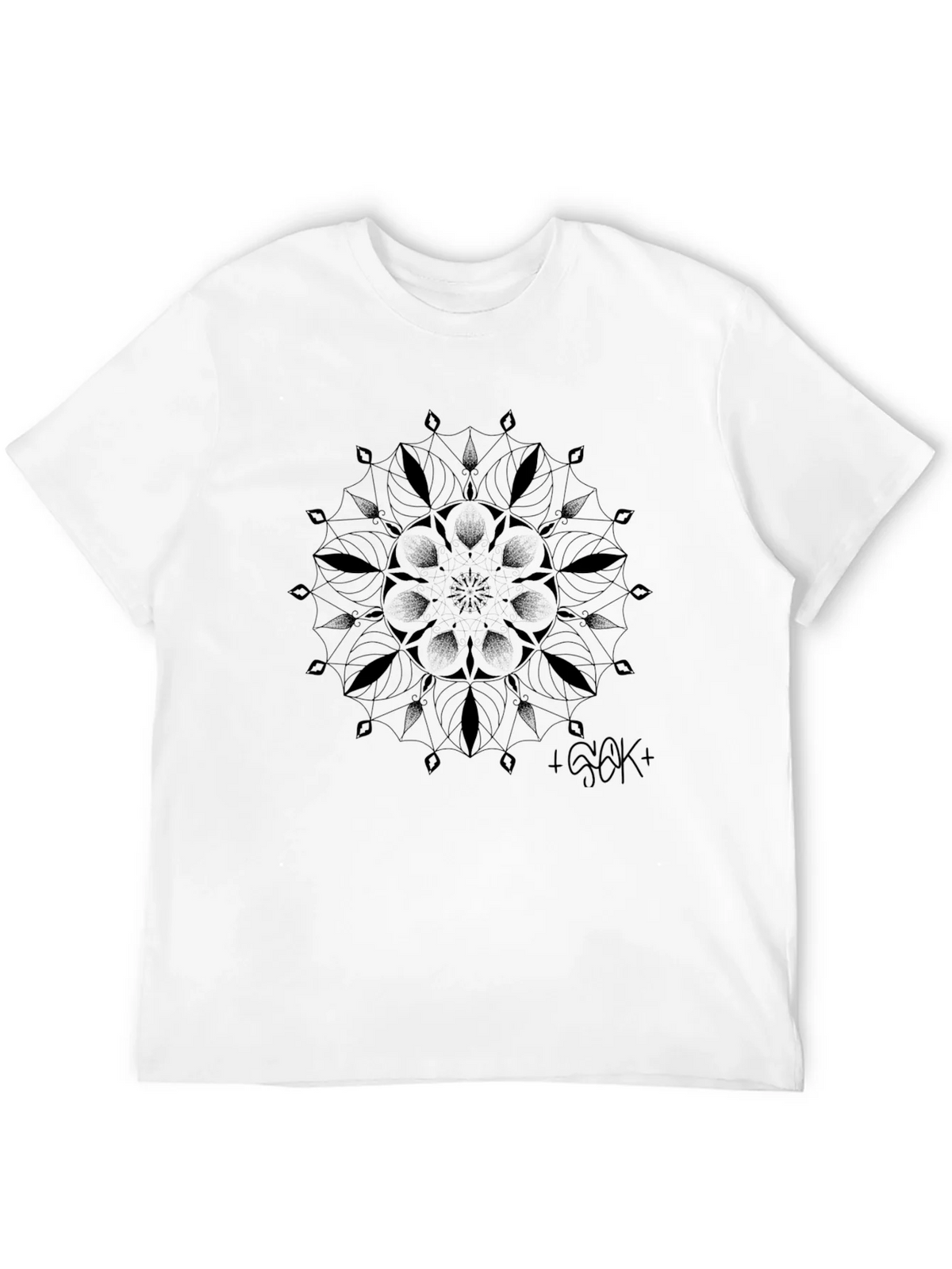 Geometric Mandala Graphic Black T-Shirt product image 10