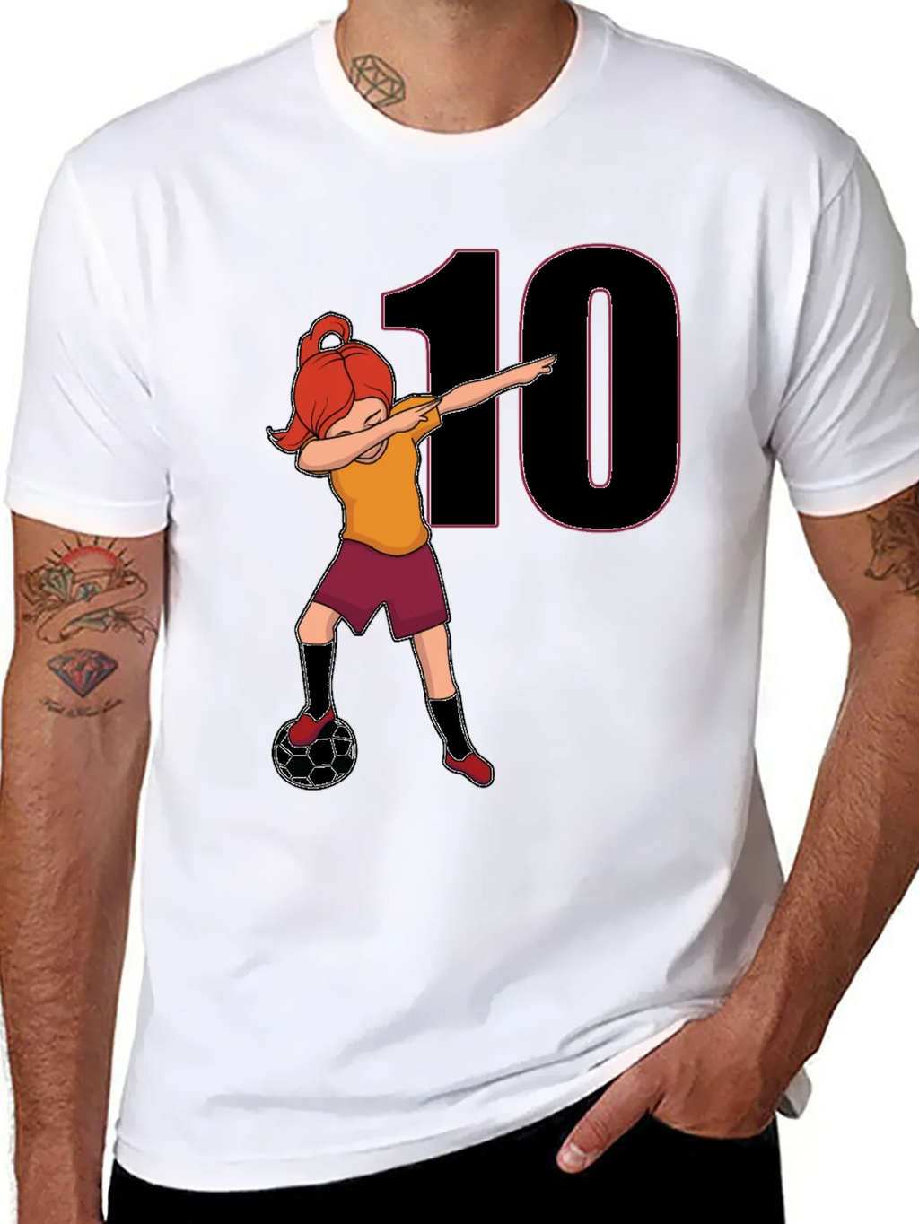 Girl Soccer Dabbing T-Shirt - Number 10 product image 7